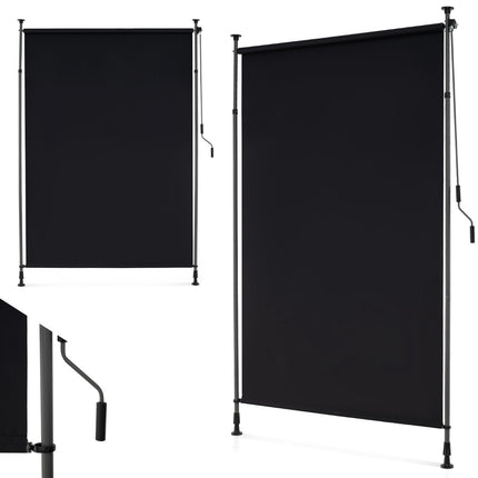 Zatahovací venkovní roletová clona, klika, 150 cm, 220–310 cm