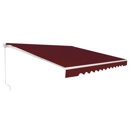Einziehbare Terrassenmarkise, Aluminium, 3,6 m x 3 m, Weinrot