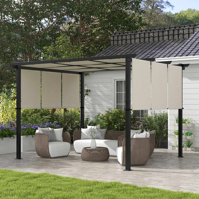 Zatahovací pergola 3x3,5 m, ocelový rám, UV ochrana