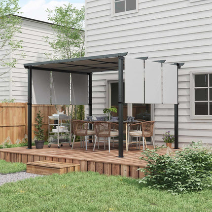 Zatahovací pergola 3x3,5 m, ocelový rám, UV ochrana