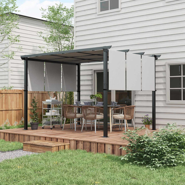 Retractable Pergola 3x3.5m, Steel Frame, UV Protection