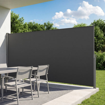 Retractable Side Awning 185 x 420 cm, Waterproof, Gray