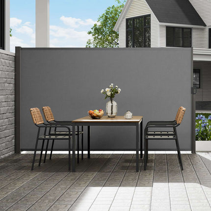 Retractable Side Awning, 79 x 118 in, Gray, UV30+, Waterproof