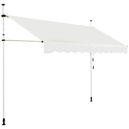 Zatahovací sluneční markýza, nastavitelná 250 x 120 cm, béžová