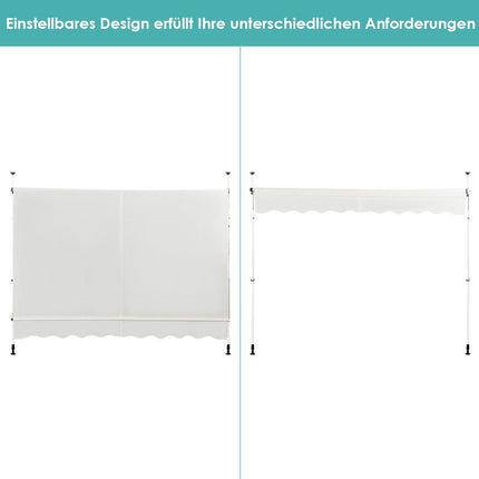 Zatahovací sluneční markýza, nastavitelná 250 x 120 cm, béžová