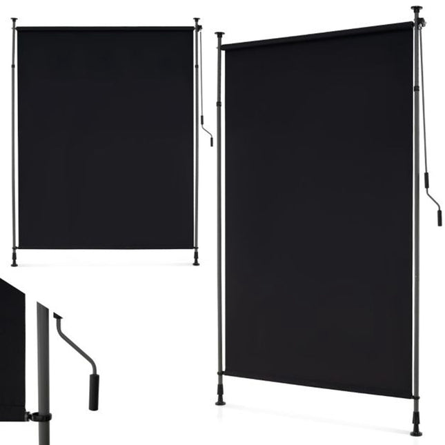 Zatahovací svislá venkovní sluneční clona, klika, 150 cm