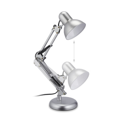 Retro stolní lampa, stříbrná