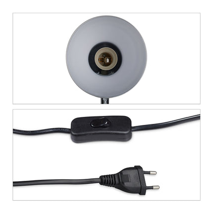 Retro stolní lampa, stříbrná