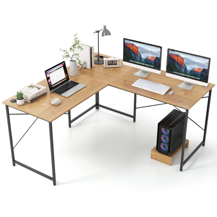 Oboustranný rohový stůl ve tvaru L 150 cm s USB-C portem