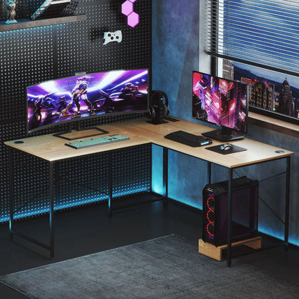 Oboustranný rohový stůl ve tvaru L 150 cm s USB-C portem