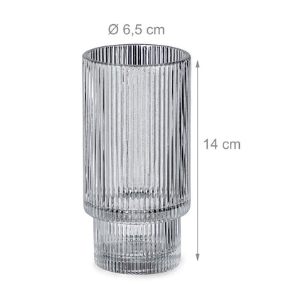 Ribbed drinking glasses 4-pack