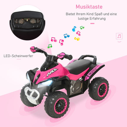 Šlapací auto pro batolata, světlo a hudba, růžová