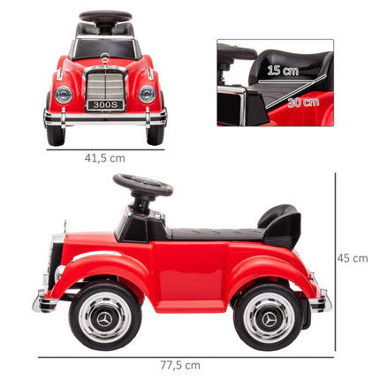 Car for children, 18-48 months, red with storage