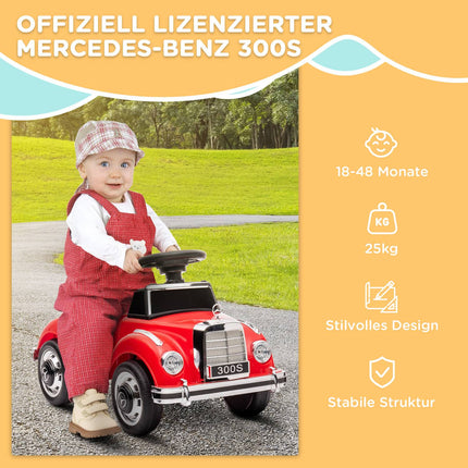Car for children, 18-48 months, red with storage