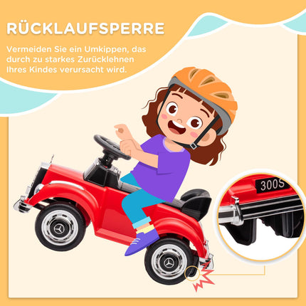Car for children, 18-48 months, red with storage