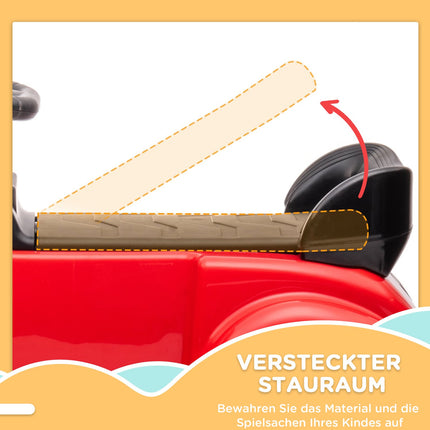 Car for children, 18-48 months, red with storage