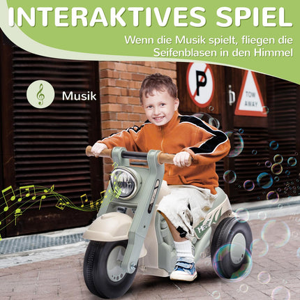 Ride-on car with music and bubbles, Cream white, 2-5 years