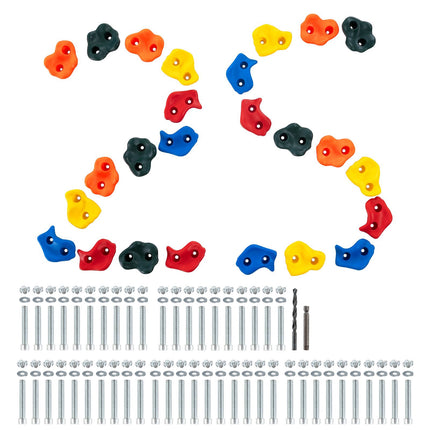 Rock Climbing Holds Set, 25 Pack with Mounting Hardware