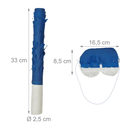 Sada piňata raketa s tyčí a maskou na párty