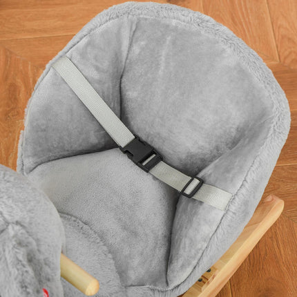 Houpačka koala pro batolata, šedý plyš a dřevo