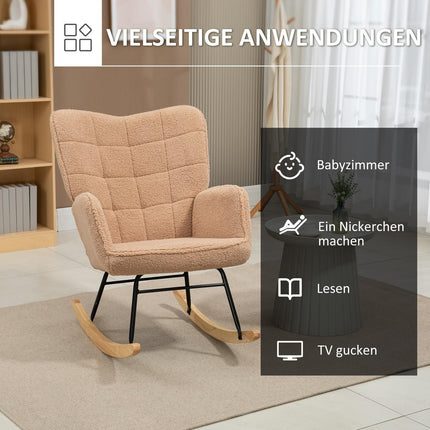 Brown lambskin-Look relaxing chair - 120 kg capacity