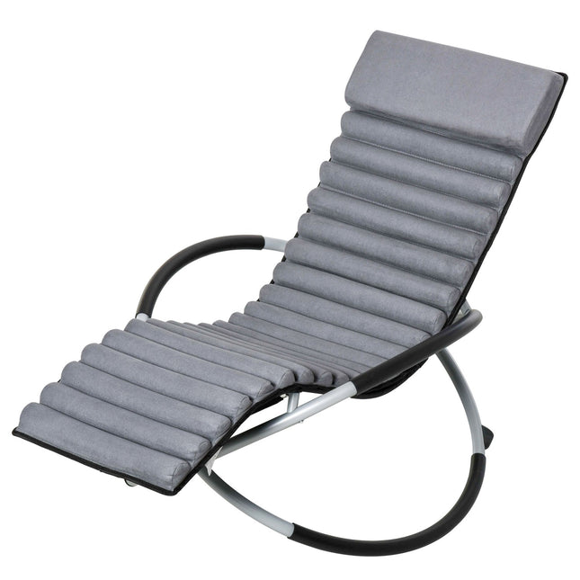 Ergonomické zahradní houpací křeslo z kovu – tmavě šedá, 145x74x88 Cm