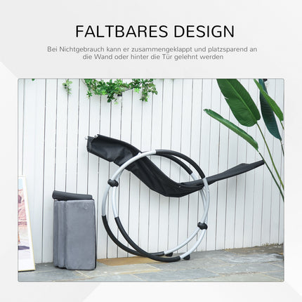 Ergonomic garden rocking chair in metal - dark grey, 145x74x88 Cm