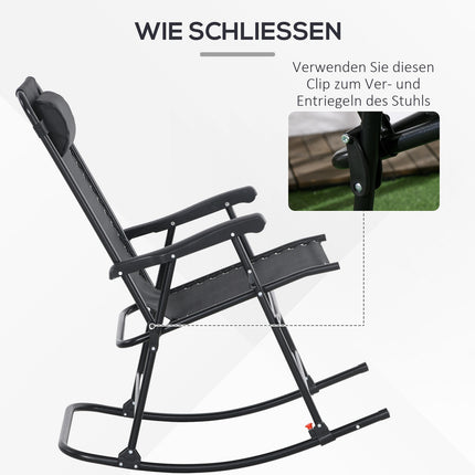 Folding garden rocking chair, mesh fabric, capacity 120 kg
