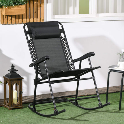 Folding garden rocking chair, mesh fabric, capacity 120 kg