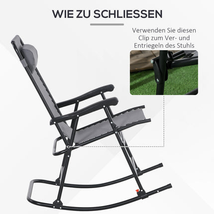 Folding garden rocking chair with cushion, capacity 120 kg