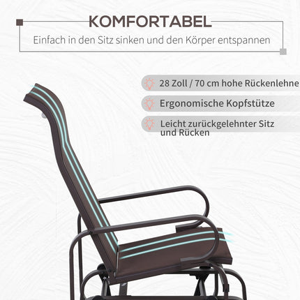 Zahradní houpací křeslo z kovu - relaxační venkovní nábytek
