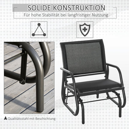 Zahradní houpací křeslo z černého kovu na terasu nebo balkon