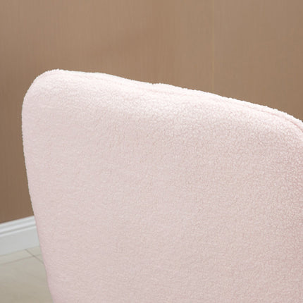 Pink Sherpa Fleece rocking chair, padded, 150 kg capacity
