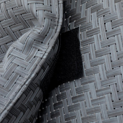 Houpací křeslo s poduškou, šedý textil, nosnost 160 kg