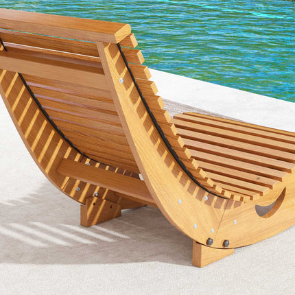 Ergonomické houpací křeslo ze dřeva, teak, nosnost 120 kg