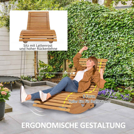 Ergonomické houpací křeslo ze dřeva, teak, nosnost 120 kg