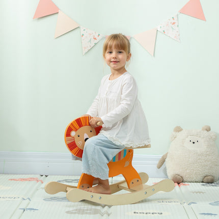 Houpací kůň, design lva, dřevo, nosnost 25 kg, 2-5 let