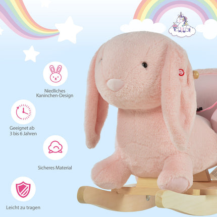 Pink rocking horse for children - 60 x 33 x 50 cm