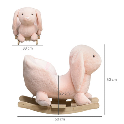 Pink rocking horse for children - 60 x 33 x 50 cm