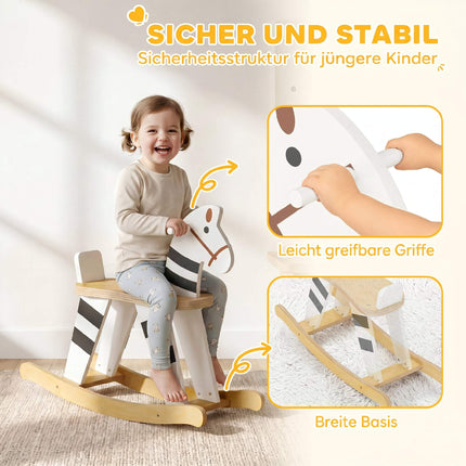 Rocking Horse for Toddlers, Black & White Pony Design