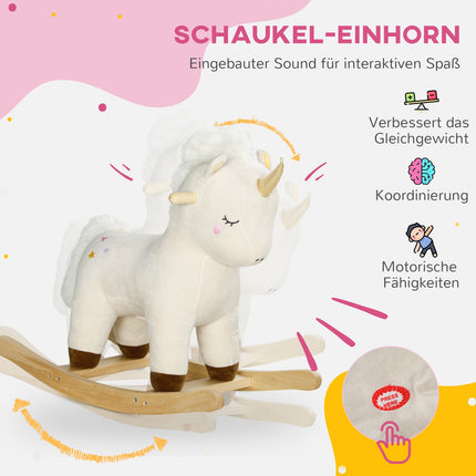 Unicorn Rocking Toy with Sound - Plush Seat for Toddlers
