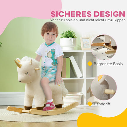 Unicorn Rocking Toy with Sound - Plush Seat for Toddlers