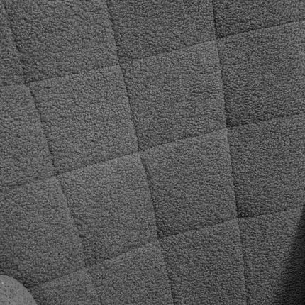 Houpací designové křeslo, tmavě šedá berber fleece, 71x92x101 cm