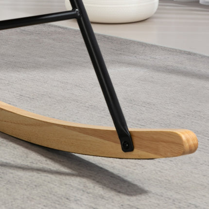 Rocking chair in velvet look, 120 kg Capacity, Cream white