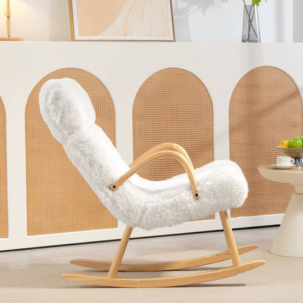 Houpací křeslo do dětského pokoje v designu vlny, nosnost 120 kg, bílé