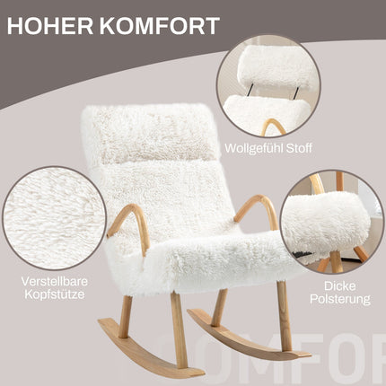 Houpací křeslo do dětského pokoje v designu vlny, nosnost 120 kg, bílé