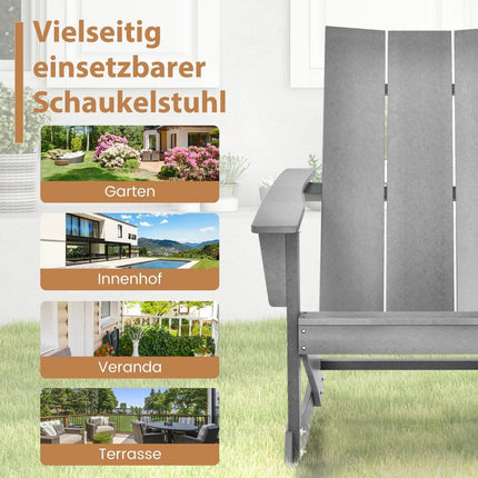 Rocking chair outdoor Adirondack garden chair made of HDPE 93 x 55.5 x 90 cm gray