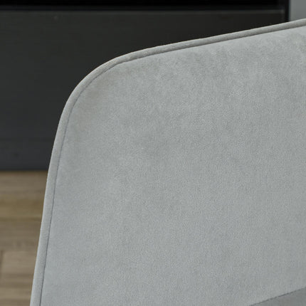 Houpací křeslo v sametovém vzhledu s dřevěnými ližinami, světle šedé