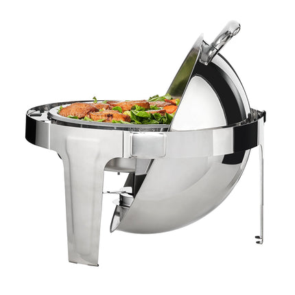 Roll Top Chafing Dish Set, 6 Qt, 2-Pack Stainless Steel