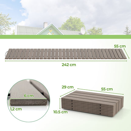 Rolovací zahradní chodník z HDPE, 242x55 cm, odolný proti povětrnosti